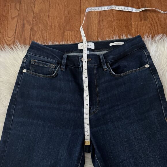 Frame Bootcut Jeans Women’s 27 Le Mini Boot Side Slit Dark Wash Midrise Majesty - Picture 8 of 14